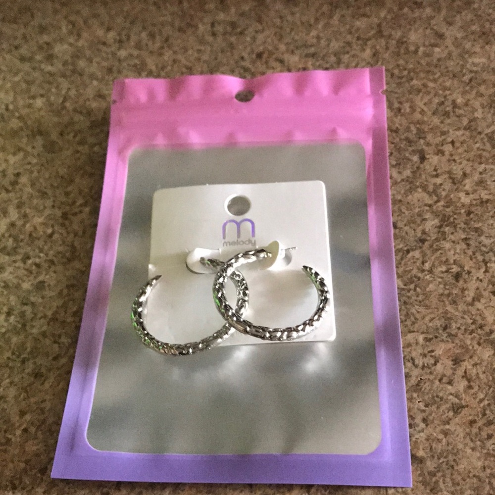 Silver plaided earrings